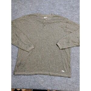 High Sierra XL Thermal Henley Shirt Gray Long Sleeve Waffle Knit Cotton